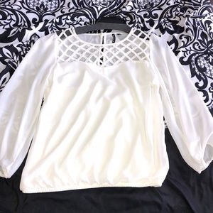 White Polyester Top